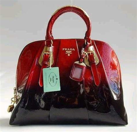 prada red patent bag